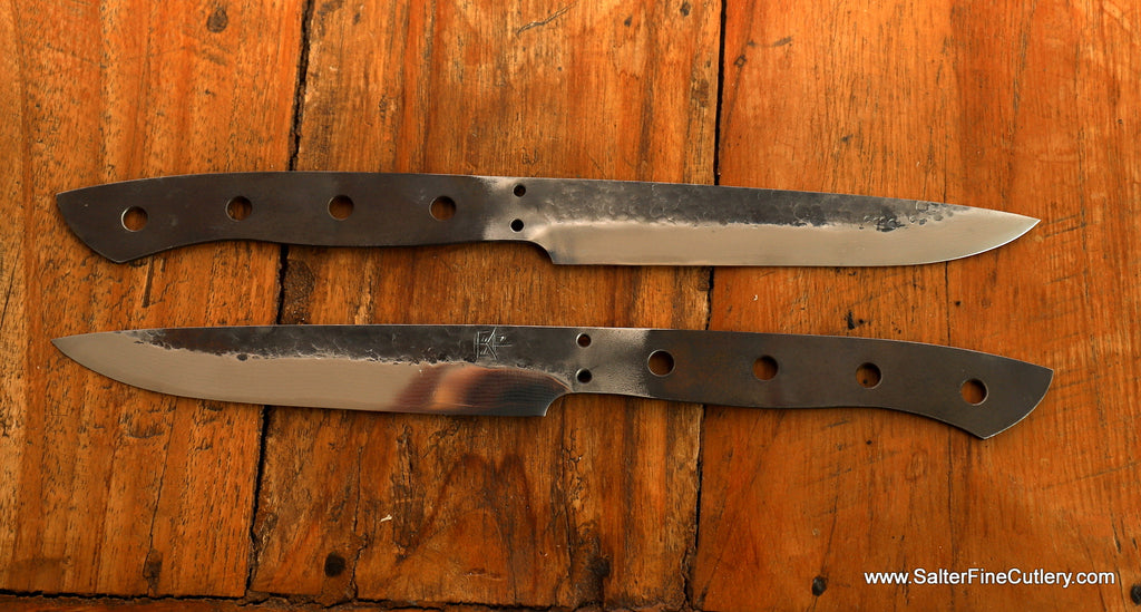 New rustic black hammer finish steak knives from Salter Fine Cutlery
