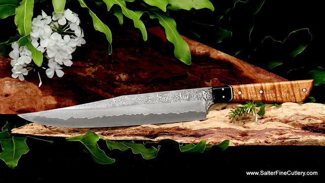 Carving Knife 240mm handforged with handcrafted Hawaiian koa handle  Salter Fine Cutlery  