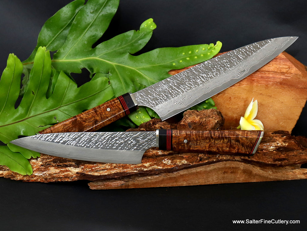 2-piece chef knife set Raptor design series with artistic handles from Salter Fine Cutlery of Hawaii