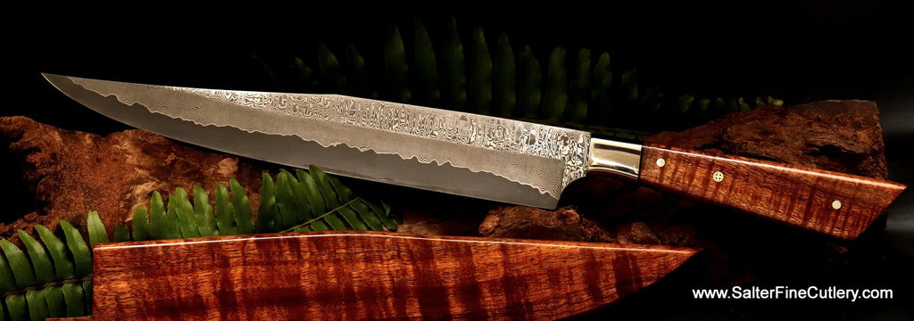 270mm Chaybdis collection full tang fusion style carving knife from Salter Fine Cutlery