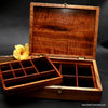 Jewelry box ladies XL 2-tier with sliding partial top tray 14.5x11x4.25 inch outside diameter from Salter Fine Cutlery and custom woodworking of Hawaii
