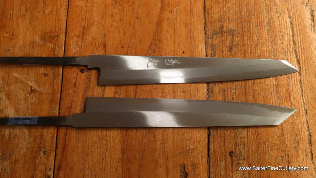 Kiritsuke handforged carbon steel blade suitable for left or right-handed chefs