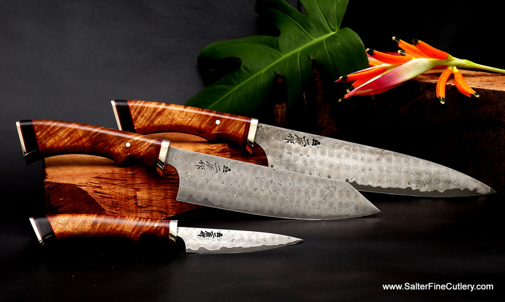 Custom handmade luxury chef knives and sets by Salter Fine Cutlery