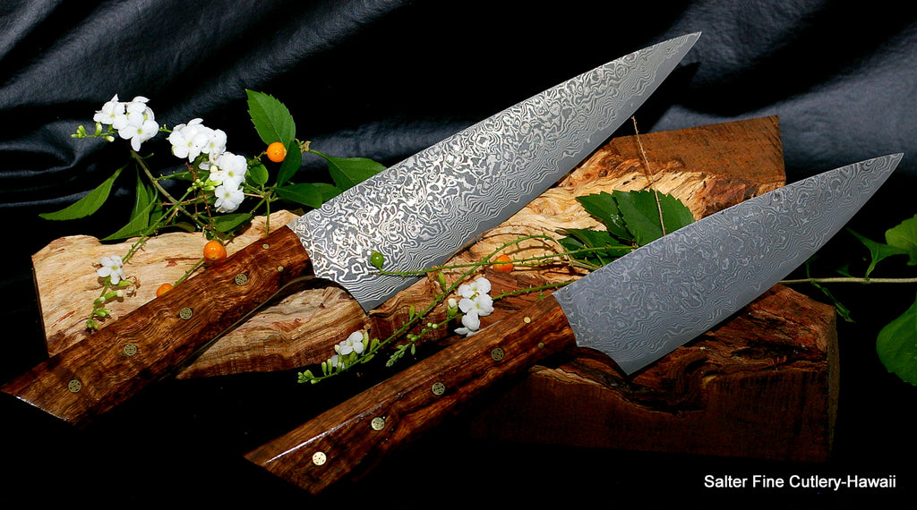 2-piece handmade VG10 stainless damascus chef knife set Salter Fine Cutlery