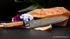 240mm gyuto with artist-series curly koa wood handle from Salter Fine Cutlery hand-forged cutlery