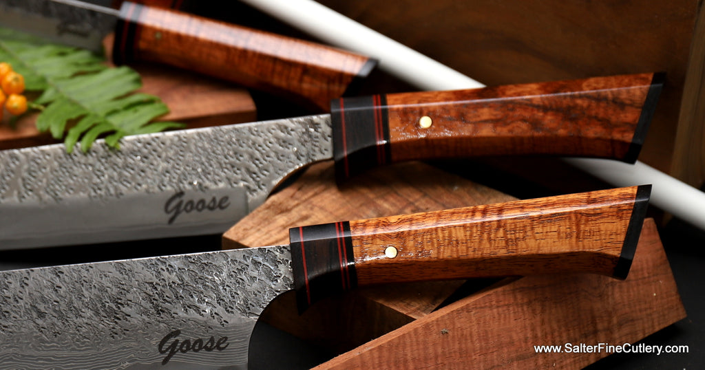 4-piece Carving Set with custom blade engraving from Salter Fine Cutlery of Hawaii
