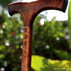 Cane artisan walking stick 33-inch personalized curly koa wood by Salter Fine Cutlery and custom Woodworking of Hawaii