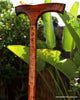 Walking Stick Cane 33-inch ladies with engraved initials and solid curly Hawaiian koa wood by Salter Fine Cutlery and custom woodworking