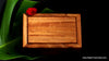 Memento or small jewelry box handcrafted solid curly koa wood downward lid view handcrafted by SalterFineCutlery and custom woodworking of Hawaii