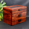 Pen Box to hold 50 collectible pens curly koa wood handcrafted by Salter Fine Cutlery custom woodworking