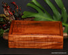 Presentation box handcrafted Hawaiian curly koa wood to hold 8-pc steak knife set by Salter Fine Cutlery and woodworking 