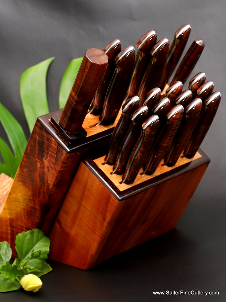 Best luxury kitchen designer cutlery set handmade in Hawaii by Salter Fine Cutlery