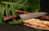 210mm chef knife Raptor design series with koa and ebony handle by Salter Fine Cutlery