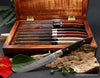 Unique exotic handmade stainless steel steak knife sets luxury bespoke cutlery made-to-order by Salter Fine Cutlery 