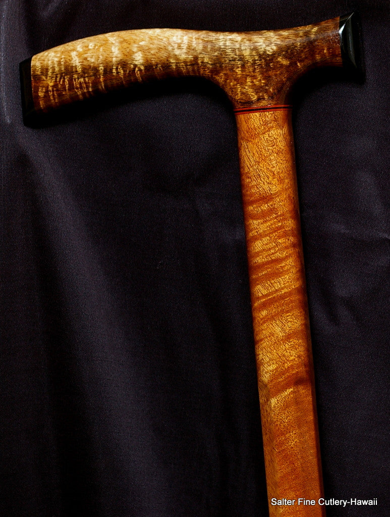 Handcrafted Hawaiian wood cane