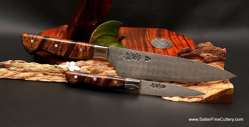 Handmade Full Tang Damascus Steel Chefs Kitchen Knife Set with
