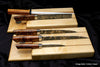 Custom handmade chef knife set in maple drawer racks SalterFineCutlery
