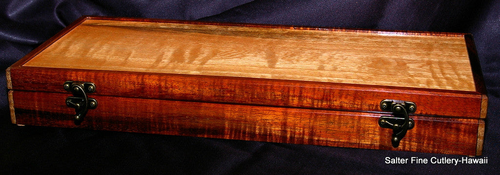 Gift Box handmade of Hawaiian koa wood to fit carving set or chef knife 