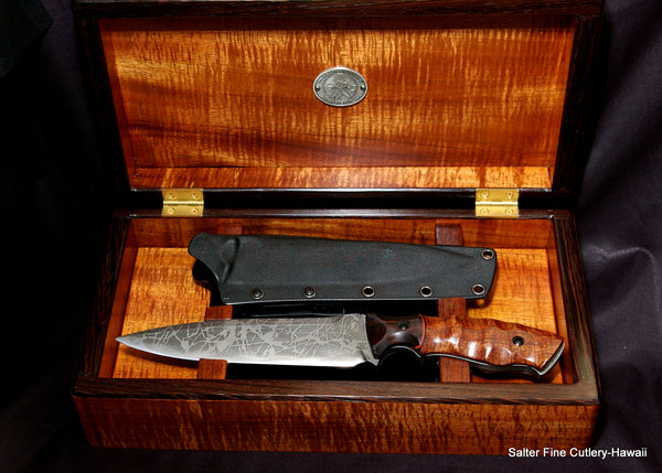 The Hengist Collectible Tactical Knife in presentation box Salter and Kiku Matsuda collaboration knife