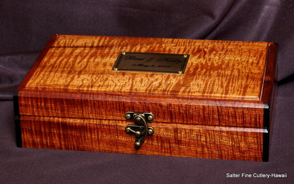 Custom handcrafted keepsake box Hawaiian koa wood