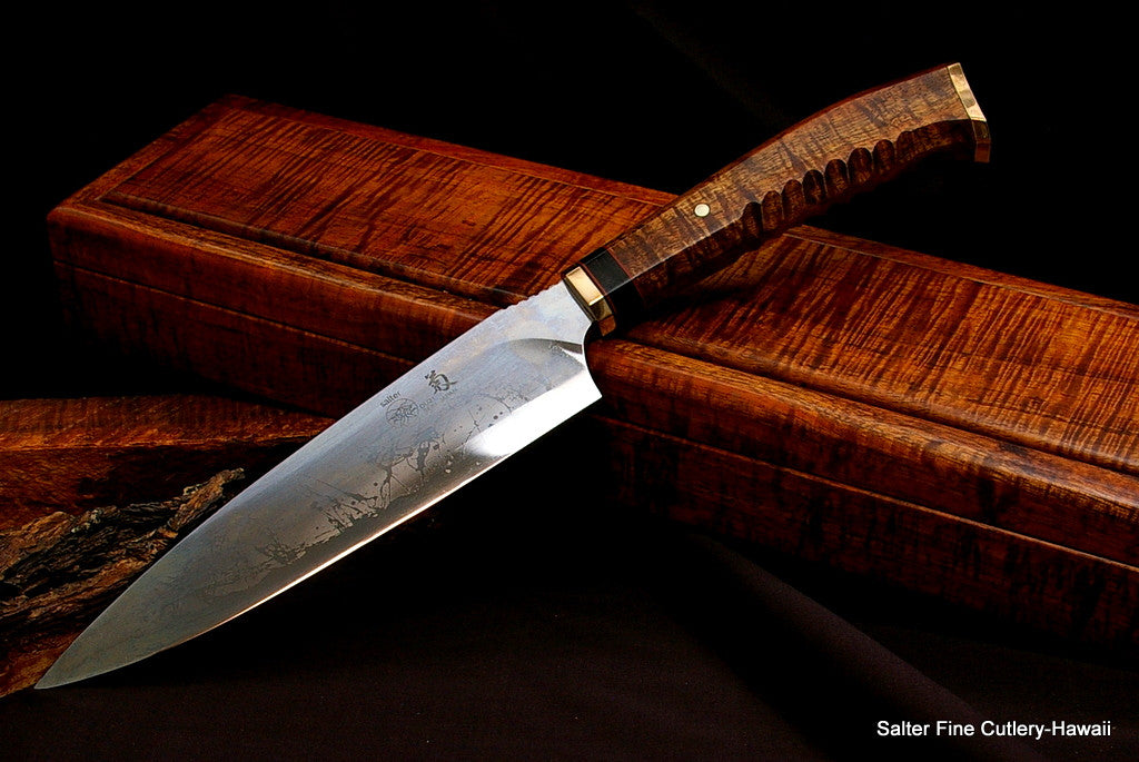 The Combat Chef Knife collectible with presentation box by Salter Fine Cutlery and Kiku 