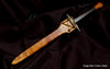 Decorative handmade dagger and sheath handcrafted of koa and mango wood by Salter Fine Cutlery