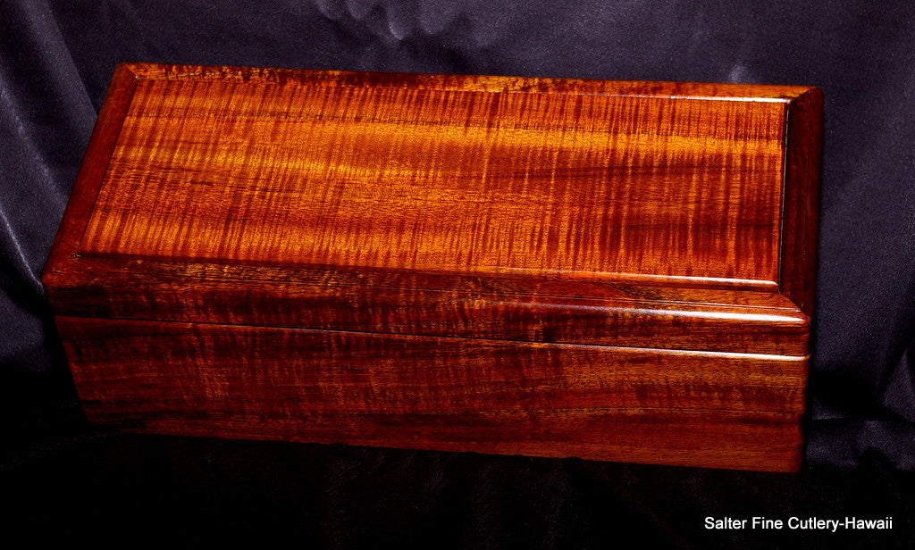 Two-tier handcrafted presentation box by SalterFineCutlery