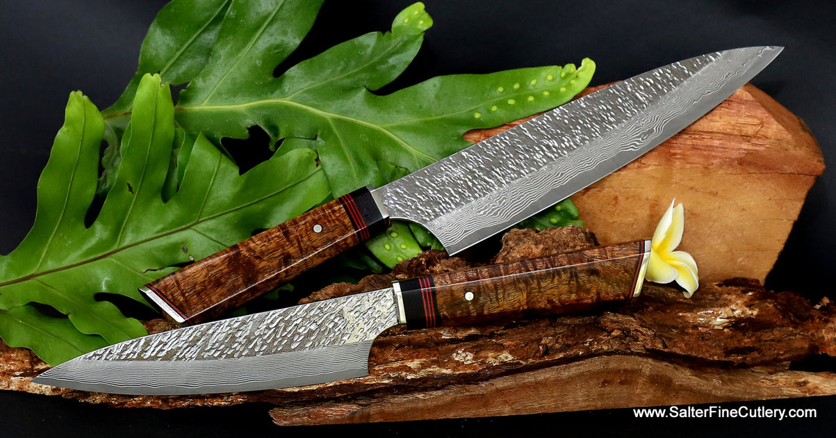 Handmade Damascus Kitchen Knife Set - Chef's Knife Set With Forging Mark  Blades - Kitchen knives